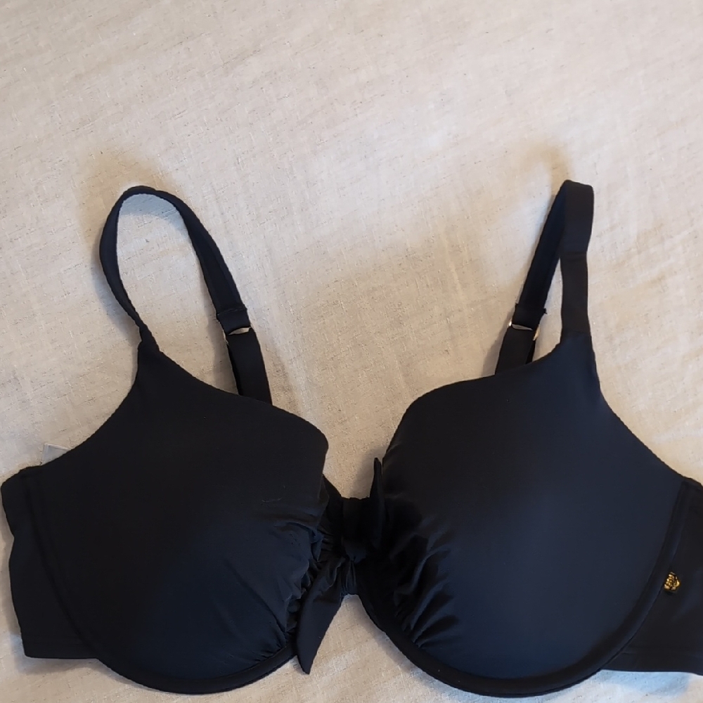 La Vie En Rose Aqua Black Underwire Bikini Top